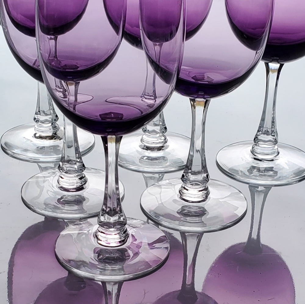 (3 Left) "Fascination Lilac" 8oz Glasses by Fostoria 🇺🇸 - Picture 7 of 9